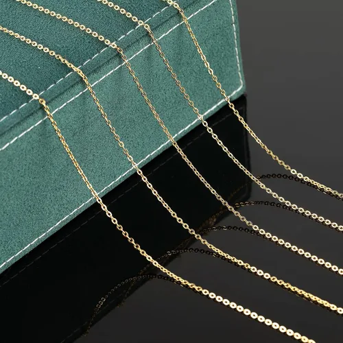 Miniatura 3 de UMAOKANG Cadenas chapadas en oro de 33 pies para fabricación de joyas, carrete de eslabones de cadena de cable plano para manualidades, aretes