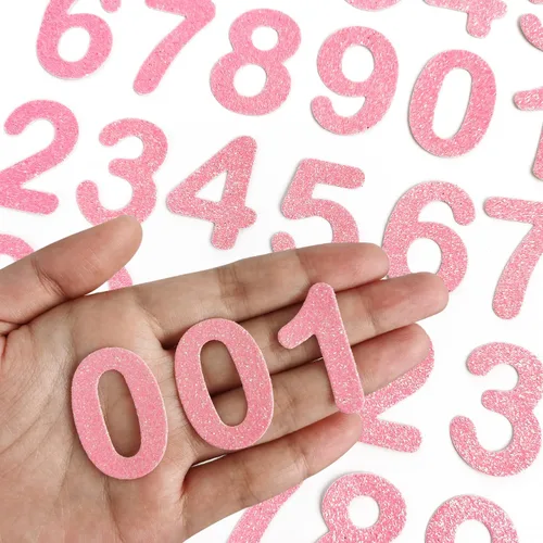 Miniatura 9 de 72 piezas de parches de letras y números para planchar con purpurina, parche bordado del alfabeto A-Z, números del 0 al 9 para chaquetas, mochilas