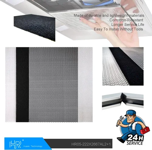 Miniatura 6 de HR 97007696 Huare - Filtro de campana extractora 2 en 1 de 8.75 x 10.5 pulgadas, malla de aluminio con filtro de campana extractora de carbón