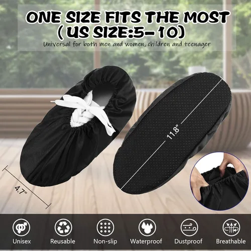 Miniatura 4 de SATINIOR 12 pares de fundas reutilizables para zapatos, antideslizantes, impermeables, elásticas, cómodas, a prueba de polvo, lavables a máquina