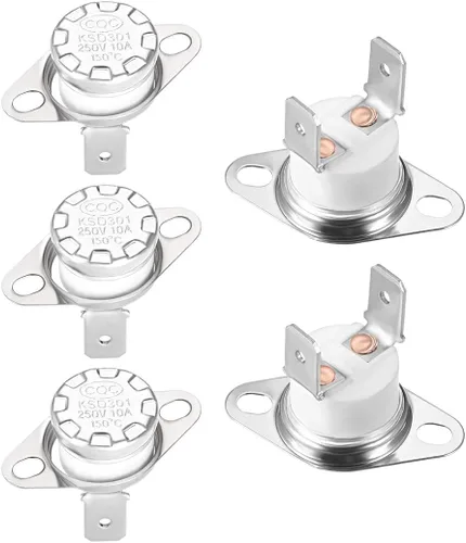 Miniatura 13 de uxcell KSD301 Termostato 266.0 °F/266°F 10A Normalmente Cerrado N.C Ajuste Snap Disc Interruptor de temperatura para microondas, horno, cafetera 2