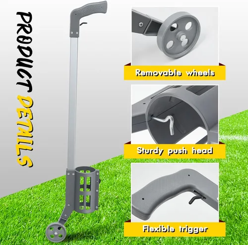 Miniatura 4 de Zonon 1 Pieza Varita de Marcado Industrial con Ruedas para Pintura de Líneas Rayas Marcado de Suelo Vara de Pintura en Aerosol para Topografía Gris