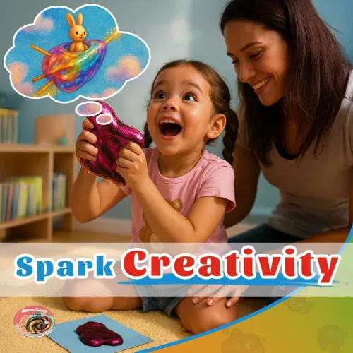 Miniatura 9 de WATERELF Masilla de slime Galaxy para niños, regalo del día del niño, juguetes sensoriales para terapia artística, juguetes para niños y niñas, Rojo