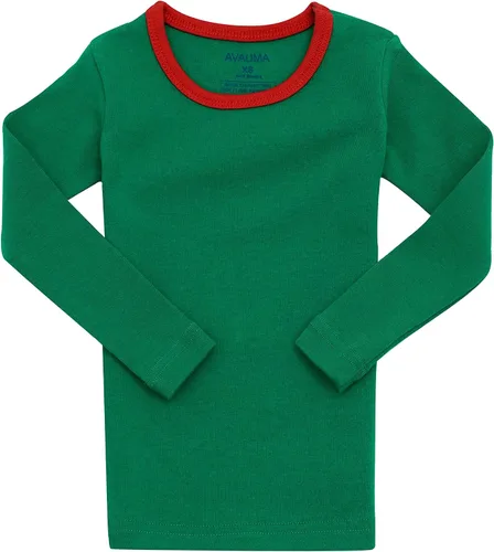 Miniatura 2 de AVAUMA Conjunto de pijama para bebés y niñas de 6 a 7 años, lindo ajuste cómodo, diseño de patrón de Navidad, pijamas de algodón