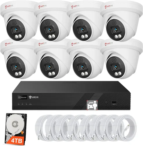 Miniatura 10 de Anpviz Sistema de cámara de seguridad PoE de 16 canales 4K con audio bidireccional, 16 cámaras de torreta IP con cable de 8 MP para exteriores