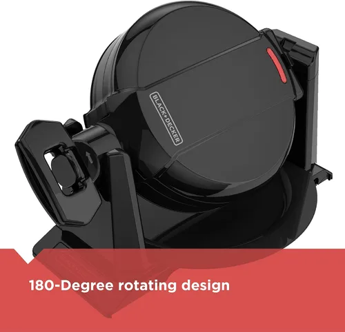 Miniatura 3 de BLACK+DECKER Máquina de gofres giratoria, negro, WMD200B, (paquete de 2)
