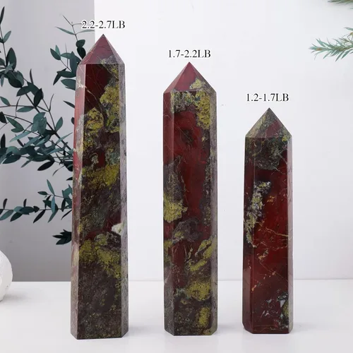 Miniatura 3 de Runyangshi Varita de cristal curativo natural de sangre de dragón grande, 6 facetas de un solo punto, prisma de cristal, varita de piedra curativa