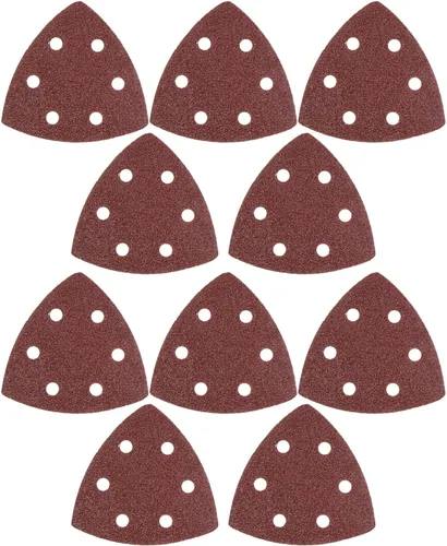 Miniatura 40 de Utoolmart Papel de lija para detalles, papel de lija triangular, almohadillas de lijado de gancho y bucle, multiherramienta oscilante triangular, 15