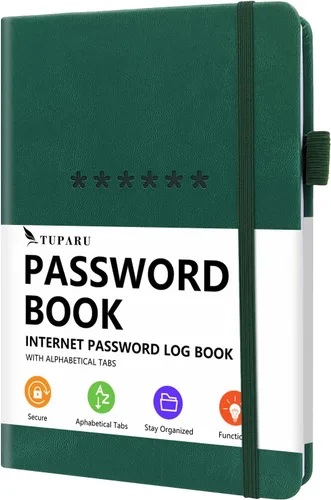Miniatura 12 de Libro de contraseñas con pestañas alfabéticas - Organizador de direcciones de Internet y contraseñas de tapa dura - Cuaderno de contraseñas para Rosa