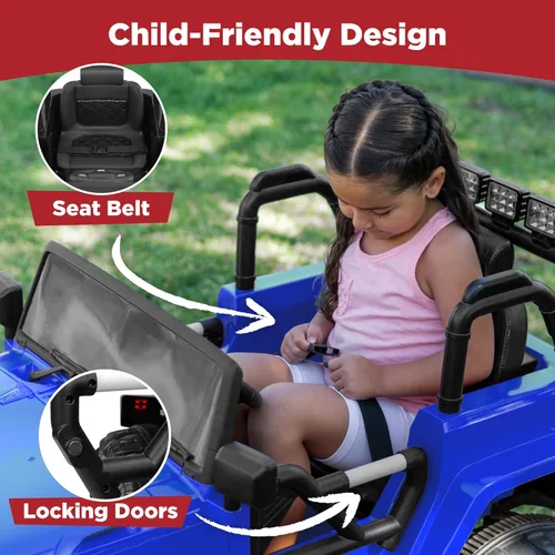 Miniatura 5 de Best Choice Products Camión de juguete para niños de 12 V, con suspensión de resorte, control remoto, 3 velocidades, luces LED, Bluetooth, azul