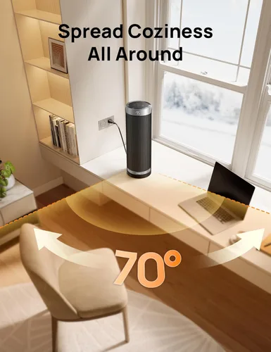 Miniatura 6 de Dreo Calentadores de espacio para uso en interiores, calentador eléctrico con control remoto para dormitorio grande, 16 pulgadas mejorado 1500 W
