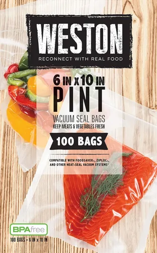 Bolsas de sellado al vacío Weston para alimentos, de 2 capas y 3 mm de grosor, para NutriFresh, FoodSaver y otros sistemas de termosellado, para