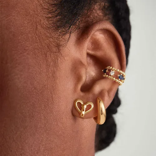 Miniatura 3 de MYEARS Aretes de Oro para Mujer Huggie Hoop Ear Stud Cuff 14K Pequeños Simples Hipoalergénicos Joyería de Uso Diario
