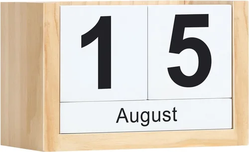 Miniatura 14 de Calendario de Bloques de Madera para Escritorio, Calendario Perpetuo de Escritorio de Tamaño Pequeño, Lindo Juego de Bloques de Fecha para Rosa