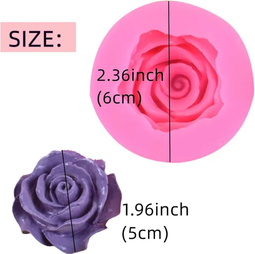 Miniatura 2 de BeeSpring Flower Bloom Rose Shape Silicone Fondant Soap 3D Cake Molds Cupcake Jelly Candy Chocolate Decoración Moldes Herramienta para hornear