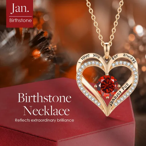 Miniatura 4 de LOUISA SECRET Collares de corazón con piedra natal para mujer plata de ley 925 regalos para el día de San Valentín para mujeres esposa novia madre