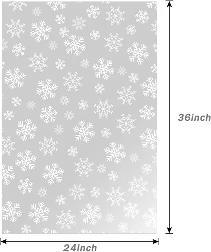 Miniatura 4 de Juego de 20 bolsas de cesta de copo de nieve de Navidad, 10 bolsas grandes de celofán de Navidad de 24 x 36 pulgadas y 10 lazos para canasta