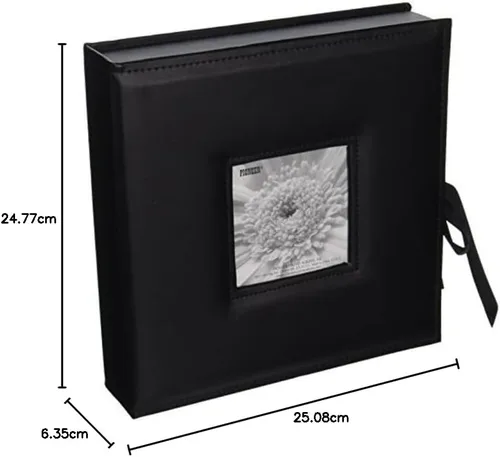Miniatura 3 de Pioneer Photo Albums Caja de fotos con marco de piel sintética cosida con 3 anillas, 120 bolsillos para impresiones de 4 x 6 pulgadas, 5 x 7