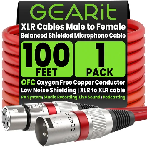 Miniatura 15 de GEARit XLR - Cable de micrófono macho a hembra (50 pies), mezclador blindado equilibrado de 3 pines, estudio de grabación, podcast, negro, 50 pies