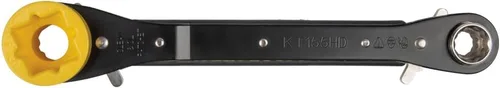 Miniatura 10 de KLEIN TOOLS KT155HD Llave de trinquete 6 en 1 de Lineman's de alta resistencia con diseño de perno y enchufe amarillo brillante