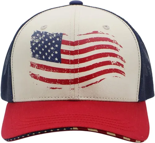 Miniatura 2 de Fits Y'all USA Flag Americana Structured Trucker Hat for Unisex and 3XL Oversize