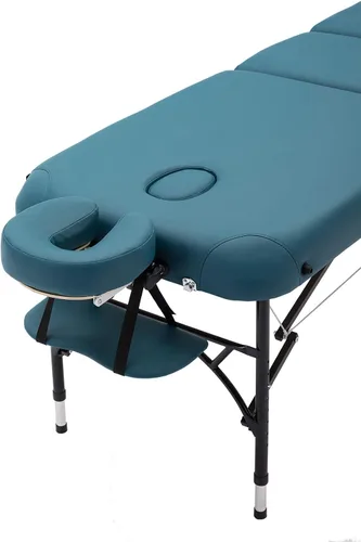 Miniatura 8 de Mesa de masaje plegable portátil ligera de 28 pulgadas de ancho, 3 pulgadas, para salón facial, spa, cama de tatuaje con patas de aluminio