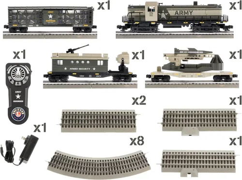 Miniatura 11 de Lionel Army Freight Electric O Gauge Bluetooth 5.0 Set de Tren Eléctrico con Control Remoto