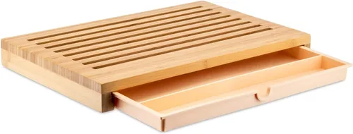 Miniatura 2 de Alessi Tabla de pan "Sbriciola" en madera de bambú con recogedor de migas en resina termoplástica, madera