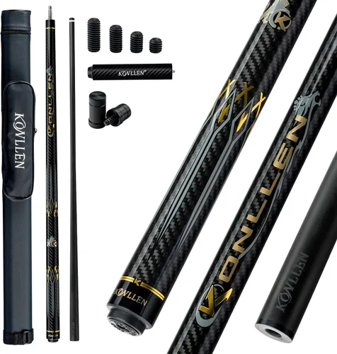 Miniatura 20 de KONLLEN Carbon Fiber Pool Cue Stick 58-inch Professional Pool Sticks for Adults Full Carbon Technology Low Deflection Pool Cue Billiard Cues with