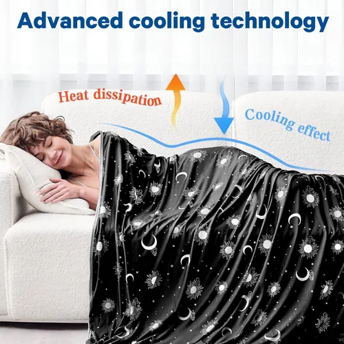Miniatura 5 de inhand Manta refrescante (50 x 60 pulgadas), mantas refrescantes de doble cara para personas que duermen con calor, manta de verano fresca, suave