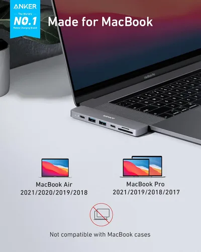Miniatura 2 de (Used) Anker USB C Hub para MacBook, adaptador USB C a C 7 en 2, compatible con puerto Thunderbolt 3, entrega de energía de 100 W, HDMI 4K, USBC y 2