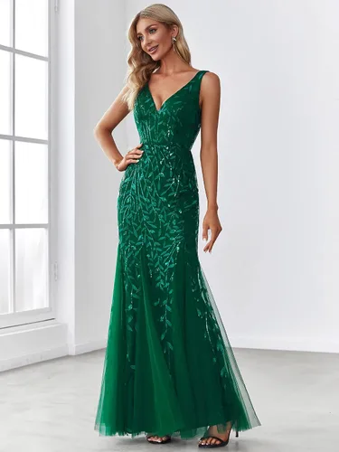 Miniatura 4 de Ever-Pretty 7886 - Vestido largo de noche sin mangas con cuello en V doble para mujer