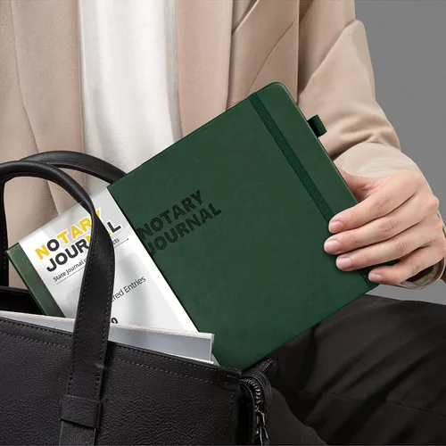 Miniatura 5 de Diario de registro de notario Homlive, libro de notario con 390 entradas de registro, 25,4x17,8 cm diarios de notario, diario público notarial