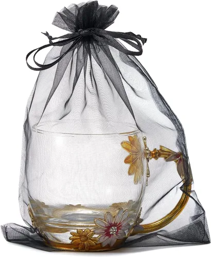 Miniatura 10 de 50 bolsas de organza de 6 x 9 pulgadas, bolsa de regalo de fiesta de boda con cordón