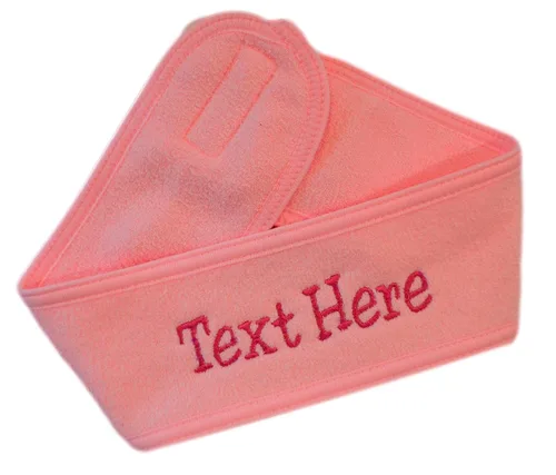 Miniatura 5 de Funny Girl Designs Diadema de spa personalizada bordada con texto personalizado de tu elección (negro)