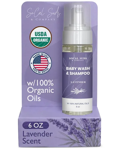 Miniatura 14 de SoCal Suds & Company Champú y gel de baño orgánico 2 en 1 para bebés y gel de baño, jabón de Castilla, jabón corporal suave y champú para pieles