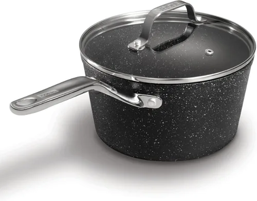 Miniatura 2 de Starfrit The Rock - Cacerola antiadherente de 1.9L (2 cuartos), aluminio forjado duradero, apto para horno, sin PFOA, fácil de limpiar, color negro