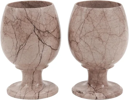 Miniatura 8 de Radicaln Juego de copas de vino de mármol de 2 piezas, hechas a mano, de 5" pulgadas, copas de vino con tallo para decoración de bar en el hogar