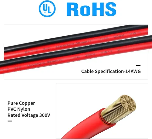 Miniatura 2 de ELFCULB Adaptador de conector hembra a SAE, cable de extensión SAE de 14AWG de 2 pies con adaptador hembra de 2.165 in x 0.984 in de CC y adaptador