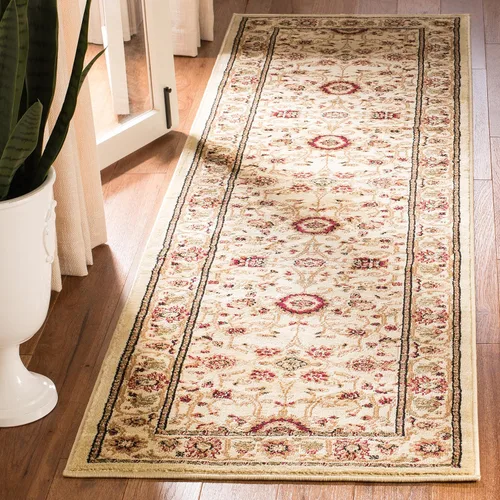 Miniatura 55 de SAFAVIEH Lyndhurst Collection - Alfombra de área de 9 x 12 pies, color marfil y rojo, diseño oriental tradicional, no desprende pelusa y de fácil