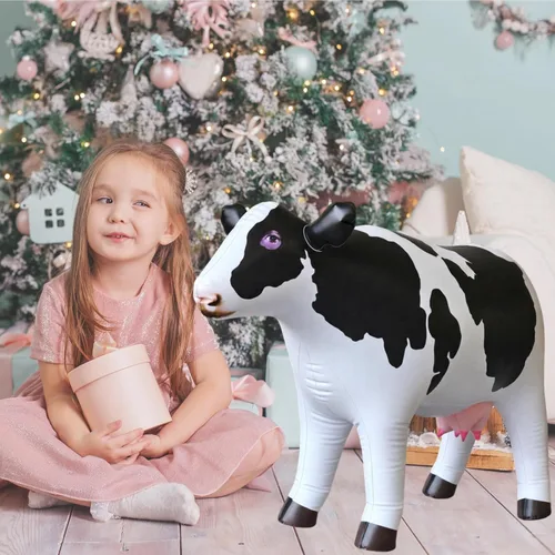 Miniatura 7 de Jet Creations Animal inflable de vaca para bebé de 37 pulgadas de largo, ideal para decoración de fiesta de piscina, cumpleaños, niños y adultos