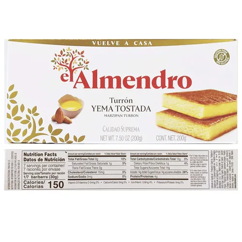 El Almendro Turrón Paquete Variado de 3 - Turrón de Yema de Huevo Tostado (Yema Tostada) 7.5 oz, Turrón Crujiente Alicante 5.23 oz, Turrón Cremoso