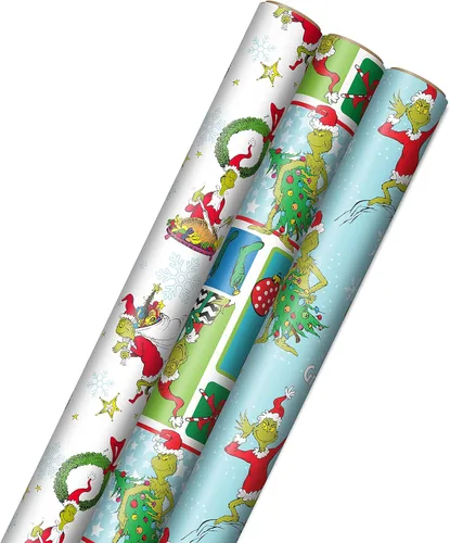 Miniatura 8 de Hallmark Bolsas de regalo de Navidad Grinch para niños (2 bolsas: 1 grande de 13 pulgadas, 1 extra grande de 15 pulgadas) Grinch con Max y trineo