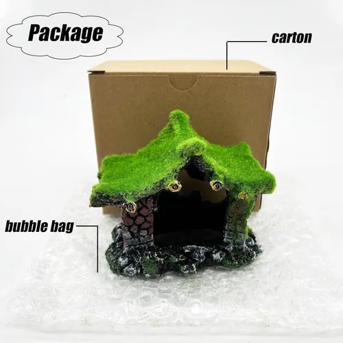 Miniatura 6 de Tfwadmx Decoración de Acuario Casa Refugio de Resina Hueca, Accesorios de Escondite para Pez Betta Ornamento de Cueva para Tanque Refugio para Peces