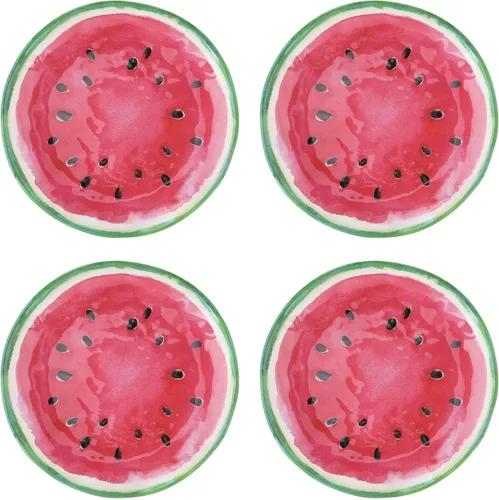 Miniatura 5 de UP Platos redondos de postre de melamina de bambú, platos pequeños para servir, para aperitivos, aperitivos y guarniciones, blanco, 6 pulgadas