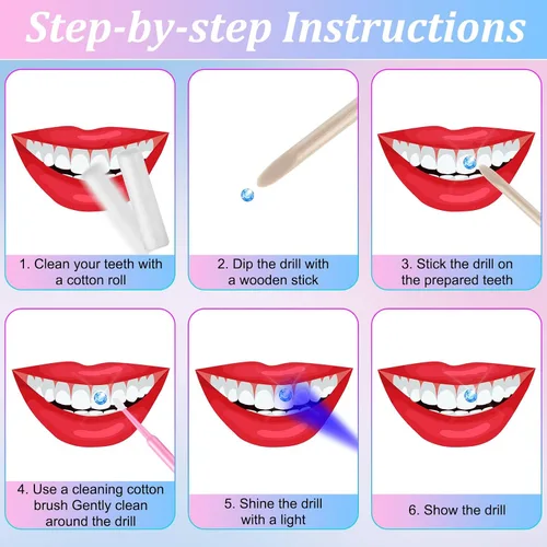 Miniatura 6 de Sosation Kit de 377 piezas de gemas de dientes para mujer, kit de joyería de dientes de moda de cristal artificial, juego de iniciación de gemas