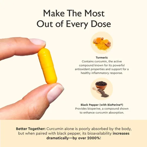 Miniatura 4 de Alaya Naturals Suplemento de curcumina de cúrcuma con BioPerine – 750 mg por porción, 95% extracto de curcumina cápsulas de cúrcuma para comodidad