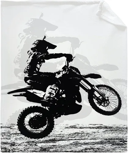 Miniatura 55 de Manta de motocross Racer deportes extremos estampada súper suave de franela de felpa ligera y acogedora para niños y hombres, regalo para sofá Dirt