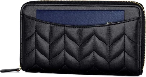 Miniatura 7 de nuoku Cartera RFID para mujer, bolso cruzado con cremallera alrededor de 2 correas