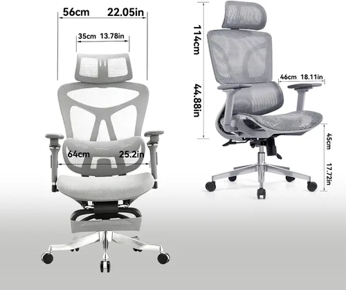 Miniatura 2 de Ergonomic Gaming Chair Adjustable Lumbar Support,High Back Desk Chair Breathable Mesh Seat, Reclining Computer Chair with Footrest for Home and